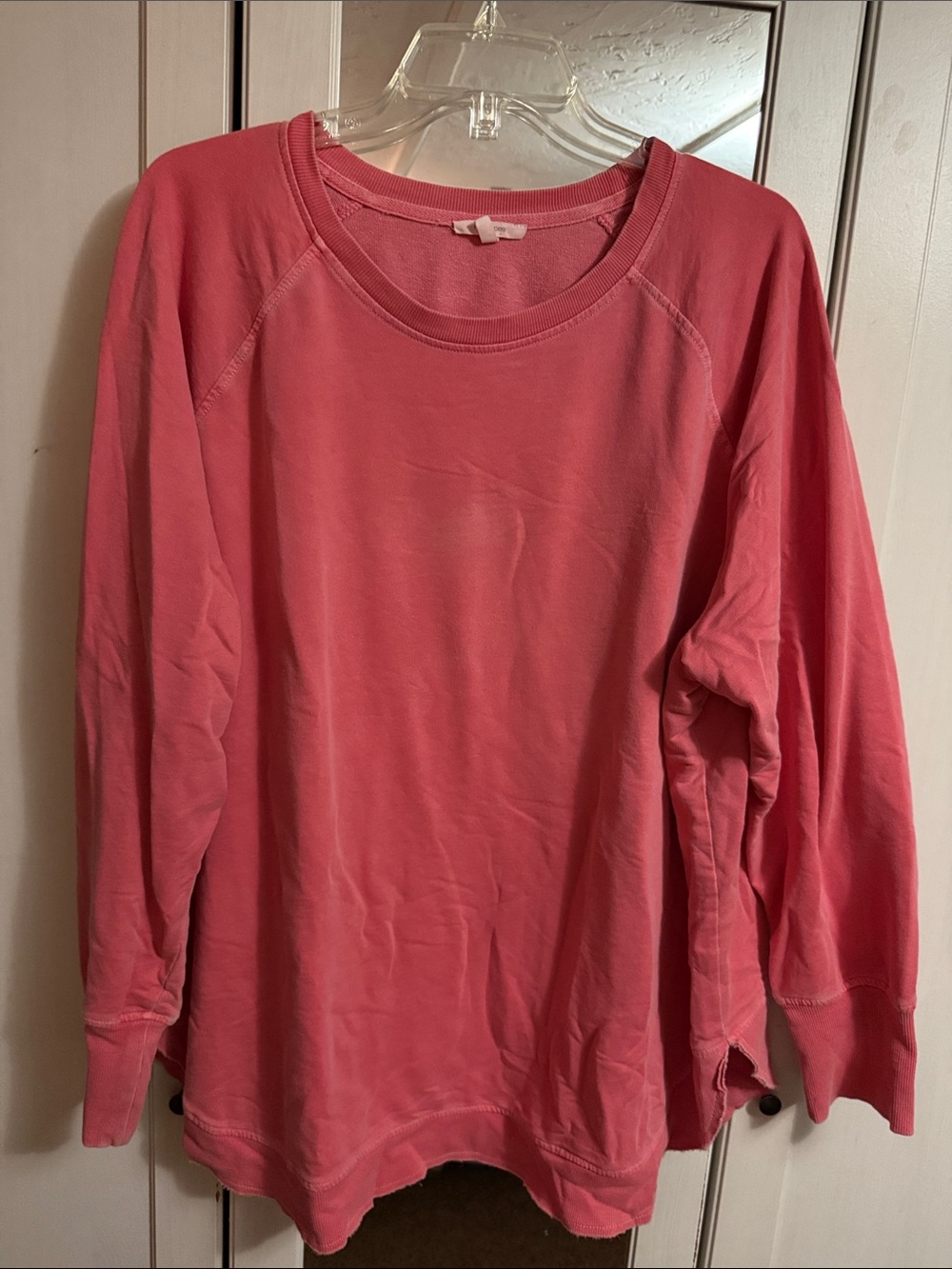 Maurices Long Sleeve Crewneck Tee in Coral Pink